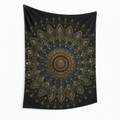 Arazzo da parete 150 x 150 cm in poliestere nero con mandala decorativo