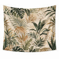Arazzo da parete 150 x 130 cm in poliestere beige verde con foglie tropicali - decorazione boho