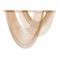 Arazzo da parete 110 x 85 cm in corda di cotone beige con barra in legno stile bohémien
