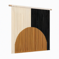 Arazzo da parete 80 x 100 cm in corda di cotone beige nero marrone - decorazione bohémien