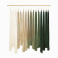 Arazzo da parete 100 cm x 110 cm in cordoncino tessile beige e verde - decorazione con frange