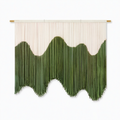Arazzo da parete 100 x 90 cm in cotone verde e crema stile boho