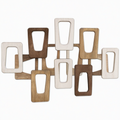 Decorazione da parete 120 x 70 cm in legno marrone/beige stile geometrico