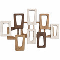 Decorazione da parete 120 x 70 cm in legno marrone/beige stile geometrico